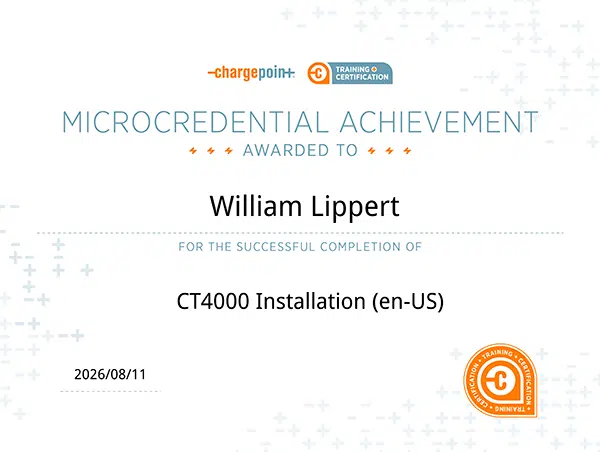 Chargepoint certificate